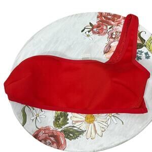 Stella McCartney One Should Red Neoprene With Mesh On The Back Bikini Top